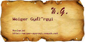 Weiger Györgyi névjegykártya
